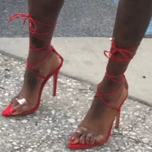 Red Strappy Heel